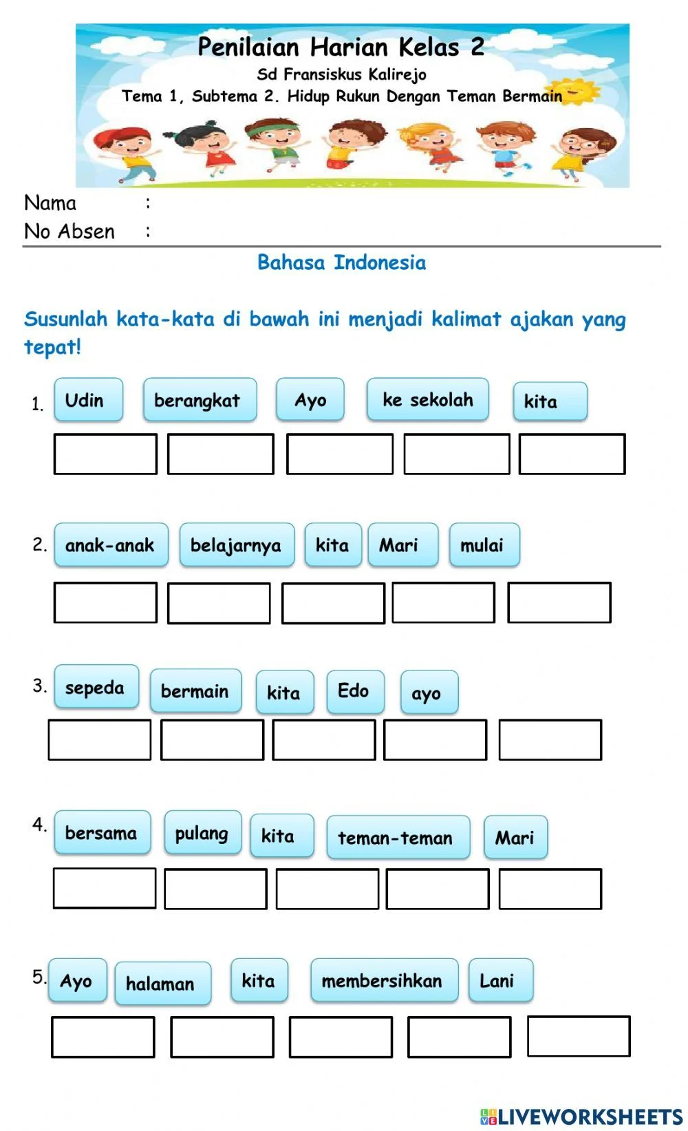 50 Soal Pelajaran Bahasa Indonesia Kelas 2 SD Terbaru 2026 Wajib Dikuasai Siswa