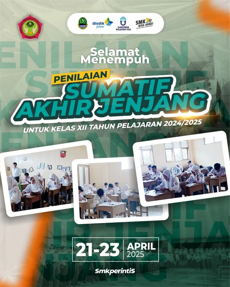 Poster PSAJ Penilaian Sumatif Akhir Jenjang Ujian Sekolah Desain