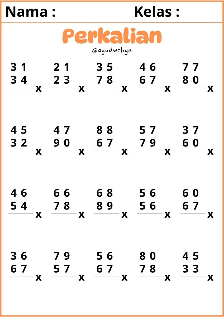 Best 13 Soal Perkalian Bersusun Kelas 4 SD Level 6 A dan Kunci Jawaban